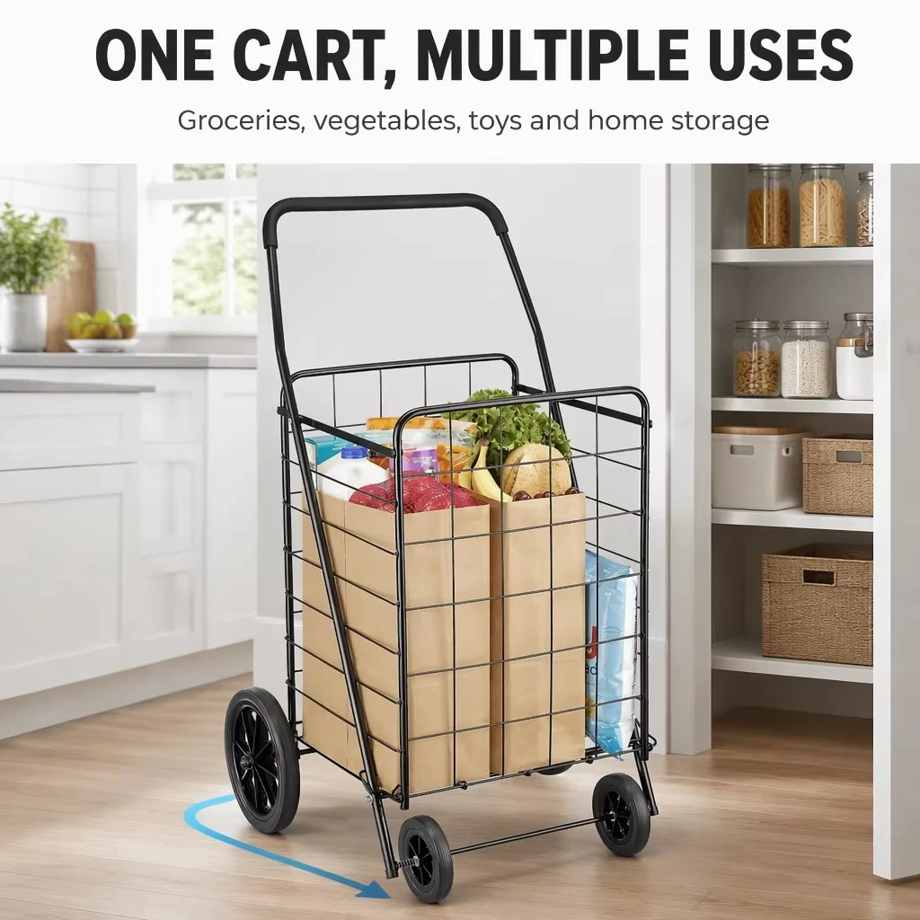 Metal Folding Shopping Trolley Cart